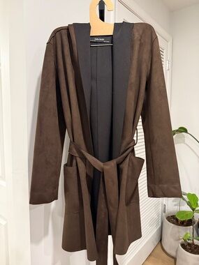 Zara Faux Suede Belted Jacket